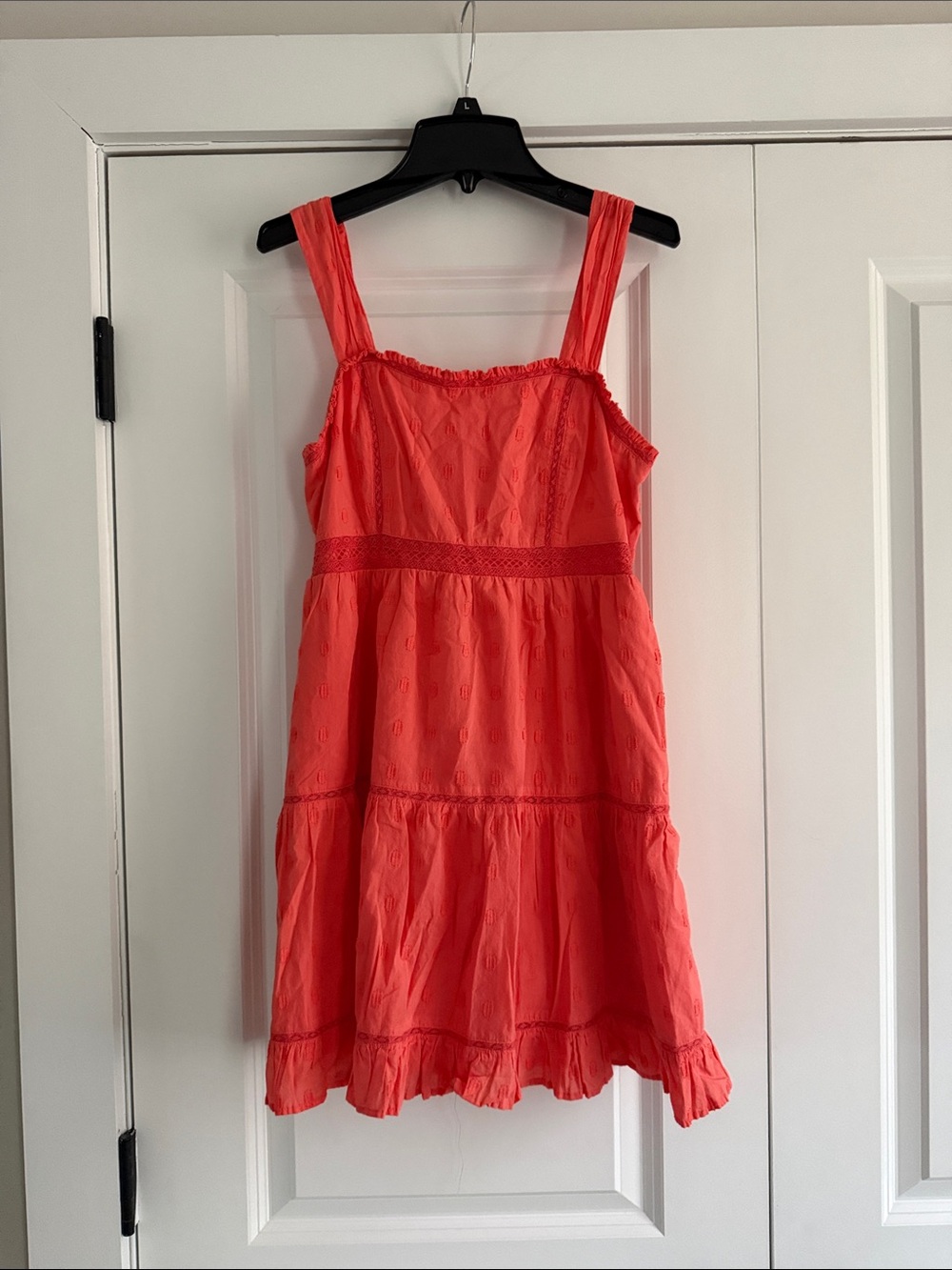 American Eagle Coral Pink Girls' Sundress - Sleeveless Tiered Dress